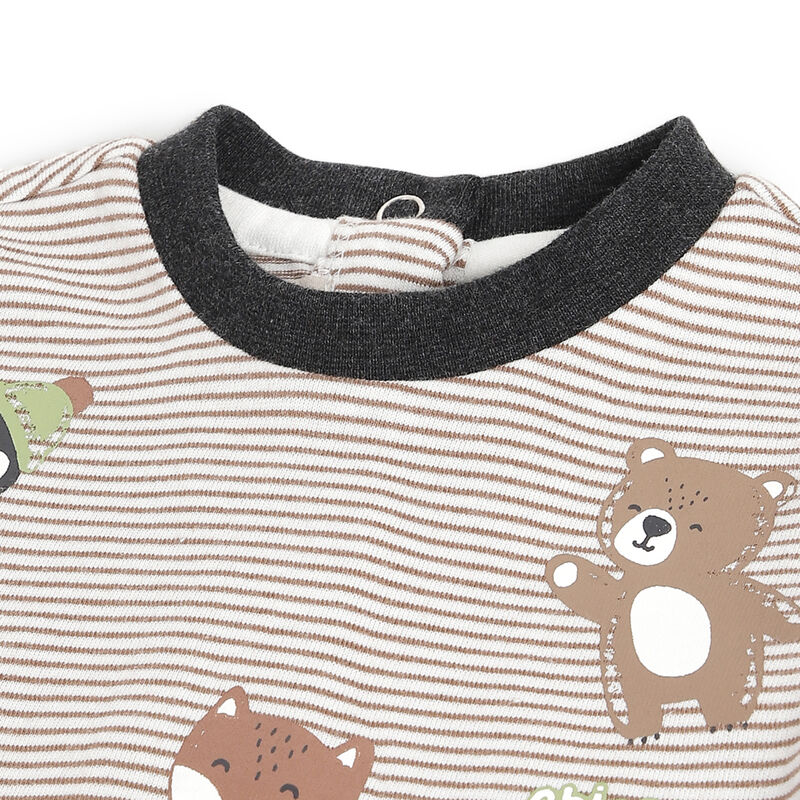 Boys Natural Striped Long Sleeve T-Shirt image number 2